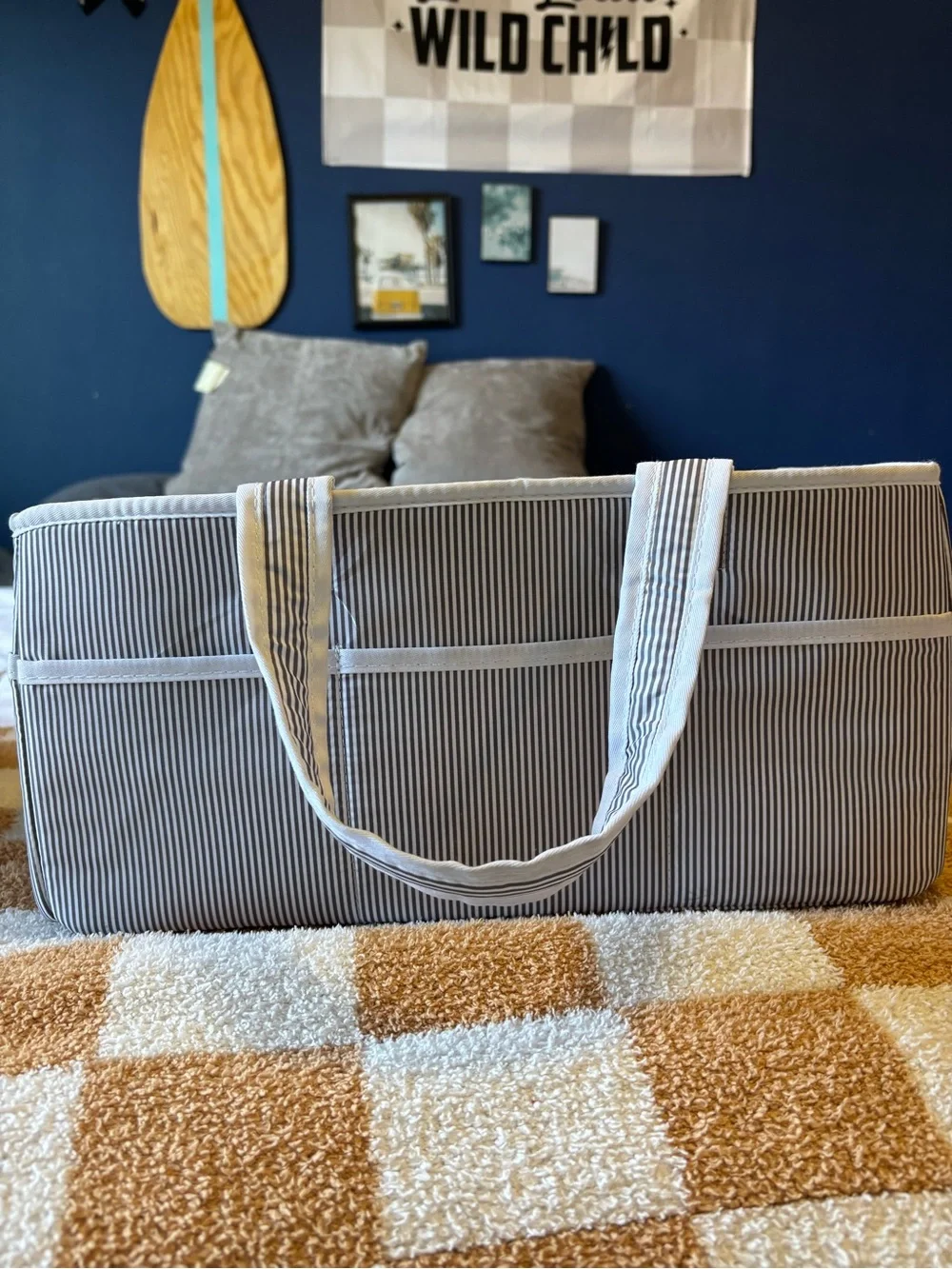 Lily Miles Striped Fabric Diaper Caddy